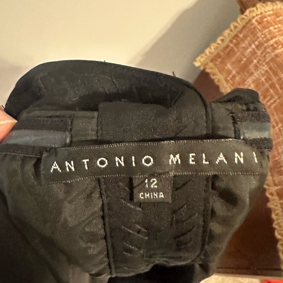 ANTONIO MELANI Black Sheath Maxi Dress Sweetheart Neckline 100% Silk Size 12 - Picture 14 of 16